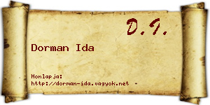 Dorman Ida névjegykártya